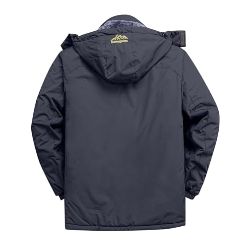 WZMYDBD Fleece Regenmantel Damen Winddicht Warm Softshelljacke Fleece Gefütterter Winterjacke Einfarbige Wasserdicht Regenjacke Outdoorjacke Oversized Funktionsjacke Wintermantel Thermal Wanderjacke
