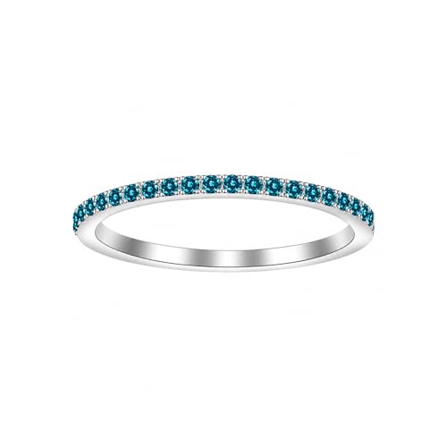GlameVibe Birthstone Rings For Women Silver Stackable Cubic Zirconia Stainless Steel Birth Stone Ring To My Daughter/Mom Birthday Unique Gifts Jewelry (12-Silver-December 7)