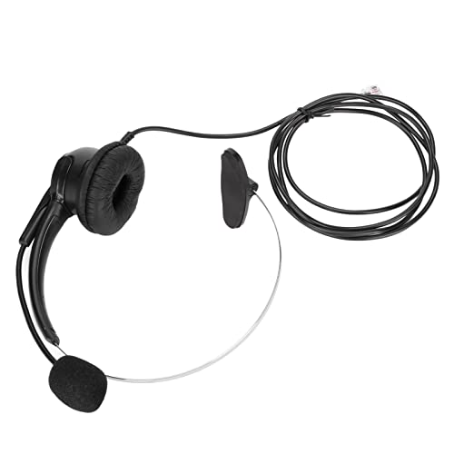 CHICIRIS Auriculares de Teléfono RJ9 con Cancelación de Ruido para Centro de Llamadas, Teléfono de Oficina, Micrófono Ajustable para un Uso Cómodo Durante Todo el Día, Compatible con Equipos de Fijo