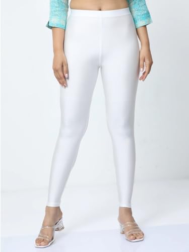 Image of Women's Nylon Shimmer Leggings | Ankle Length | Slim Fit | Stretchable Spandex Leggings | Shiny Finish | Casual Wear & Special Occasion