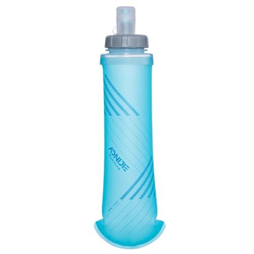 Azarxis Soft Flask Botella Plegable BPA Free Botella de Agua 250ml/500ml para Chaleco para Trail Running Correr Senderismo Ciclismo (Azul claro - 500 ml)