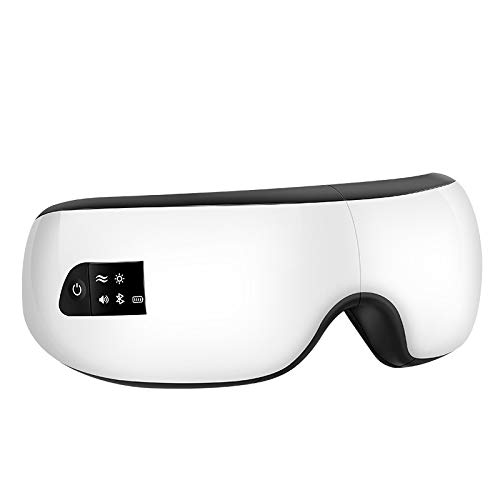 Preisvergleich Produktbild CNKSKXK-Eye Massager Intelligentes Augenmassagegerät, tragbares Augenmassagegerät, 180 ° kabelloses Zusammenklappen, intelligente Temperatur- und Druckvibration, Bluetooth-Musik,White