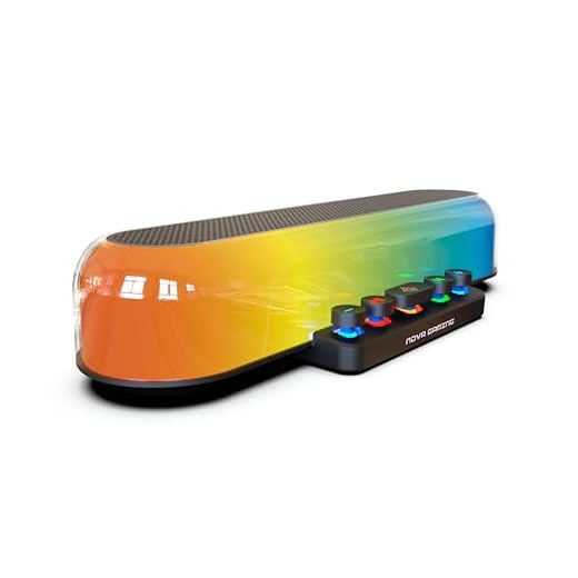 NOVA GAMING – URSAE – Barre de Son Gaming RGB – Son Puissant, 6h d’autonomie, Design Compact, LED RGB, Bluetooth 5.3 – pour PC, Smartphones et tablettes