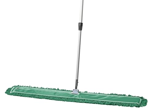 Image of 48 Inch Green Commercial Dust Mop & Floor Sweeper with Extendable Handle - Mop for Hardwood, Tile, and Concrete Floor Cleaning