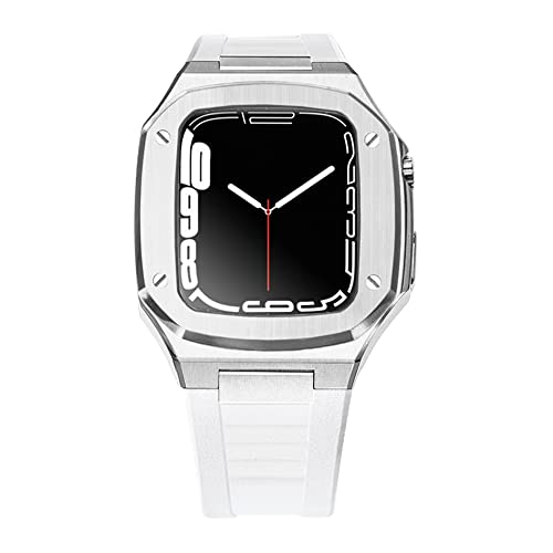 Bracelet modification Apple Watch en caoutchouc et boîtier acier pour le bureau