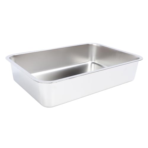 Caja de arena para gatos acero inoxidable 50x35x10 cm miniatura 5
