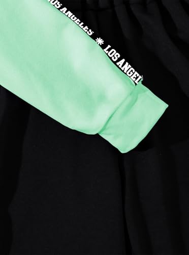 Image of Hilinker Girls Graphic 3 Piece Outfits Workout Hoodie Crop Tank and Sweatpants Set