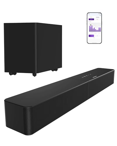 ULTIMEA Sound Bar with Wireless Subwoofer, 240W Peak Power, VoiceMX & BassMX, App Control, 2.1ch...