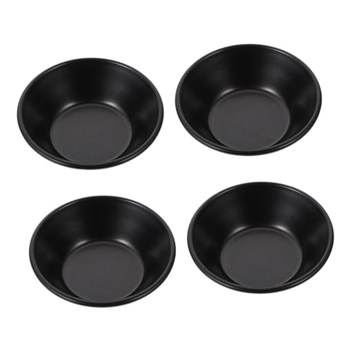 SMASOLO 4 piezas Molde para Tartas Redondo Antiadherente Moldes Creativos para Cupcakes Pudines y Gelatinas para Pasteles y Tartaletas Multipropósito Negro