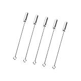 NX Garden 20pcs Copper Brooch Metal Stick Pin DIY Handmade Jewelry Findings Long Needle Eye Pin for Lapel Scarf Hat Safety Pins with Stopper Ends Silver Tone