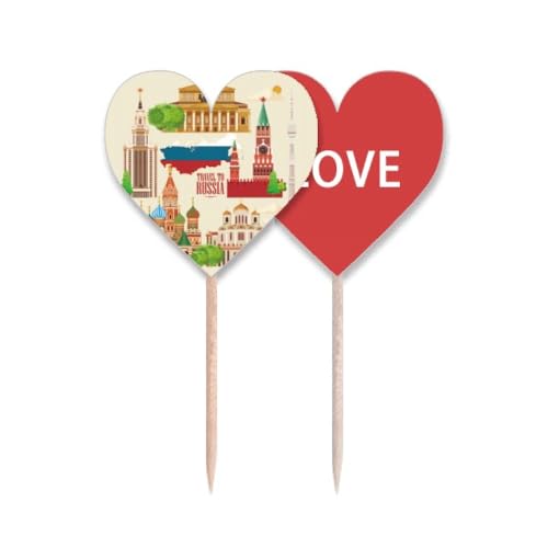 Drapeau russe pour cupcake et étiquette de buffet lors d'une soirée