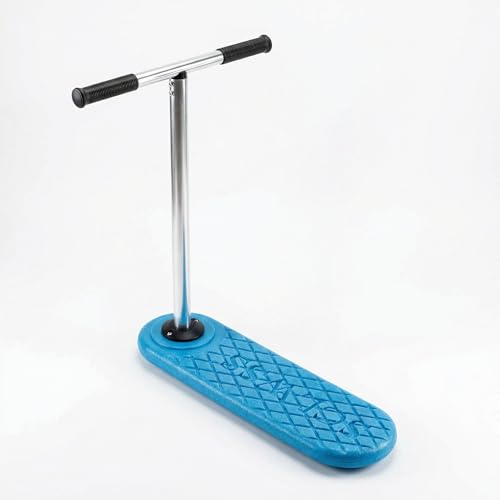 Trampoline Scooter - Flexible Soft Deck Fidget Stunt Scooter Ideal for Learning Flips & Tricks Non-Slip Handlebar Durable & Portable (Blue)