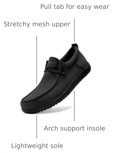 Image of Mens Wide Shoes Casual Slip On Shoes for Men - Men Loafers Wide Comfortable Boat Shoes with Arch Support