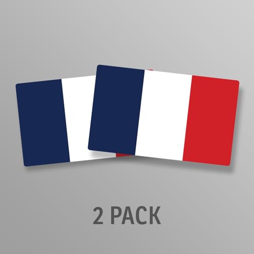Image of World Country Flag Decal Stickers - Two Pack - for Cars Windows Bumpers Laptops Tablets Tumblers Cups Walls (France)