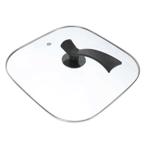 Alipis Tapa Sarten 30 Cm Cuadrada de Vidrio Templado Orificio Redondo, Cubierta Multifuncional para Olla Eléctrica Segura y Práctica Cocina