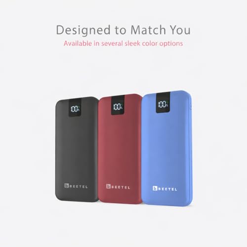 Image of Beetel Volte Series PB10 10000mAh Power Bank 22.5W Fast Charging | Triple Output QC3.0, PD3.0 & PPS | Pass Through Charging | Designed for Apple iPhone, Samsung, OnePlus and All Smartphones | Black