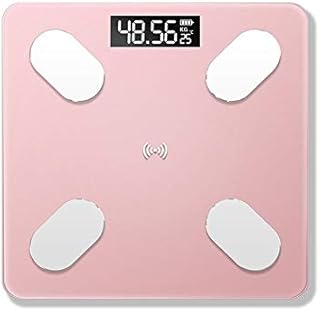 Báscula de Grasa Corporal de 26 x 26 cm, báscula de IMC LED Digital para baño, báscula de Peso inalámbrica, aplicación Bluetooth para Android e iOS, medición precisa (Color: Oro Rosa) (Oro Rosa)