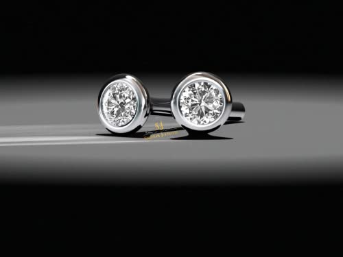 Image of SJ SHUBHAM JEWELLERS 92.5-925 Sterling Silver Round Shape White Cubic Zirconia Prong /Cup Setting Nose Pin Stud for Women Girls Size 2MM 3MM Size Pure Silver