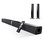 2.0-Kanal Soundbar für TV Geräte, 32 Zoll Teilbare 2-in-1 für TV Soundbar Bluetooth mit 3 EQ-Modi und 3D Surround Sound, TV Lautsprecher Soundbars mit HDMI-ARC/Optisch/Aux, KY2020D