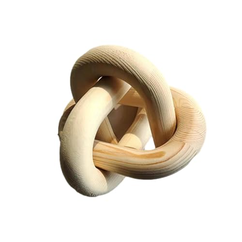 Catena decorativa in legno | Decorazione da tavolo a 3 maglie per sala da pranzo - decorazione per la fattoria per soggiorno, decorazione nodi, decorazione a catena