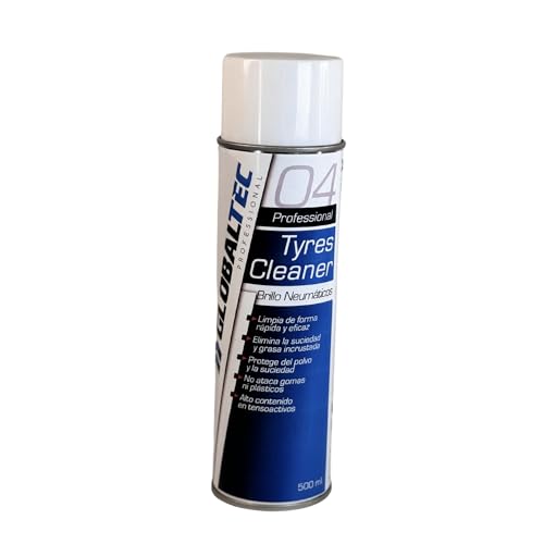 GLOBALTEC PROFESSIONAL - Abrillantador de Neumáticos 500ml Spray | Limpieza y Protección | Brillo Duradero y Secado Rápido