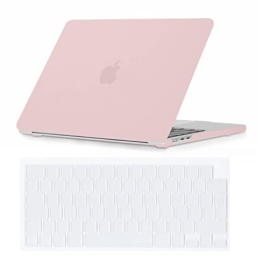 Se7enline Compatible with A2681 MacBook Air Case M2/M3/M4 2022-2025 for Mac Air 13.6-inch Model A2681/A3113/A3240 M2/M3/M4 Chip Laptop Protective Hard Shell Case with Keyboard Cover Skin,Rose Quartz