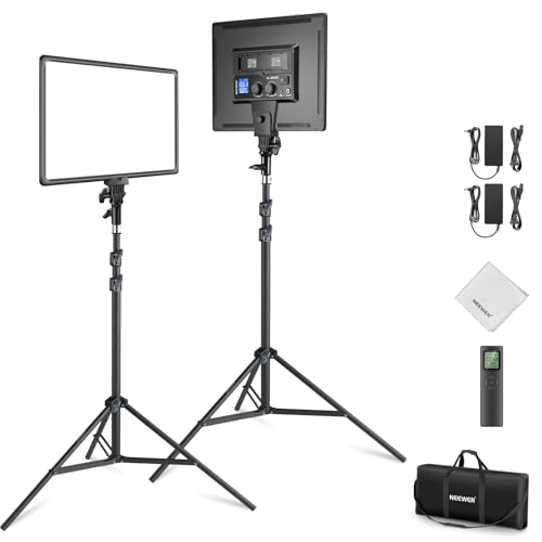 NEEWER 18" LED Video Light Panel Photography Lighting Kit with