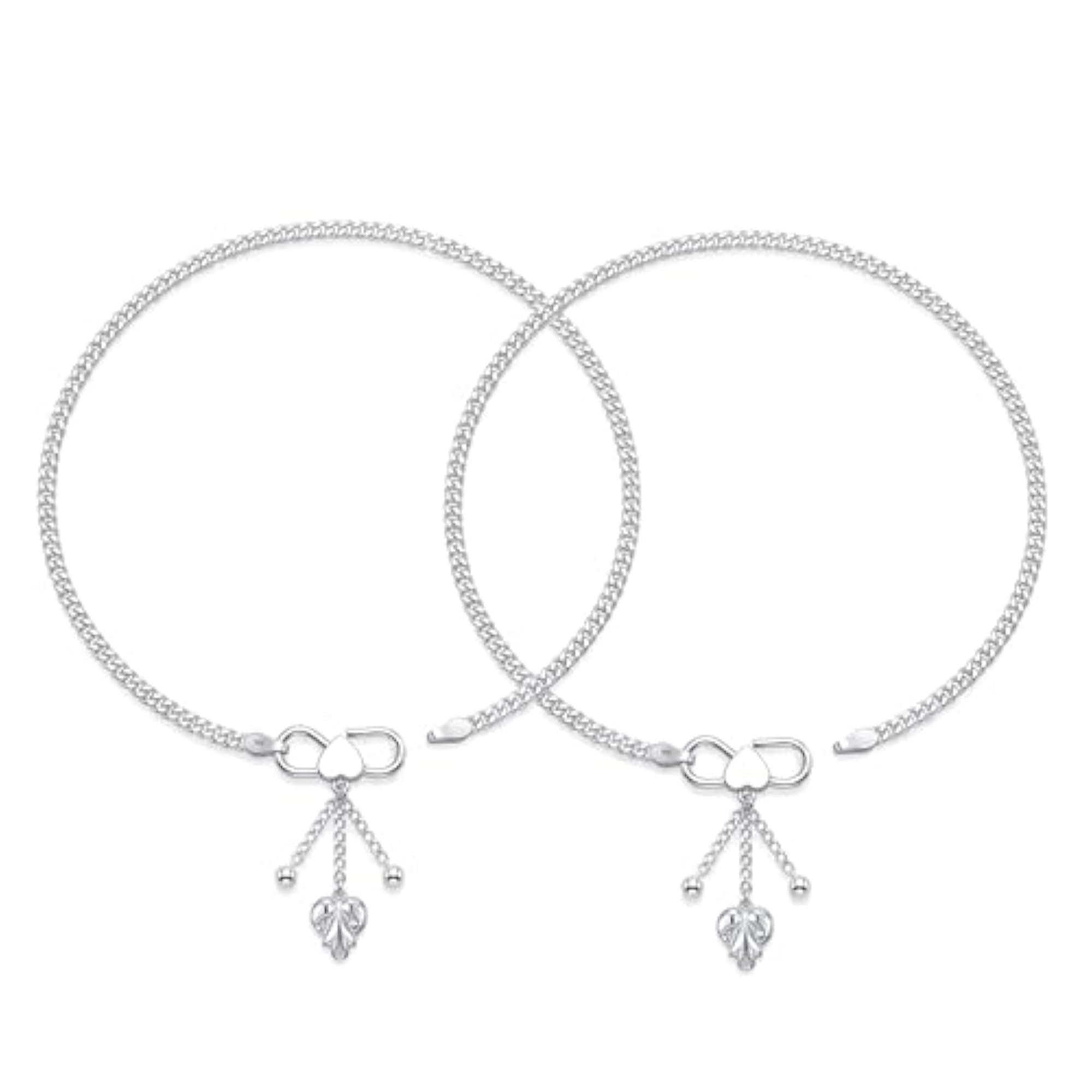 Women's 925 Sterling Silver Elegant Designer Chain Anklet, Hallmarked