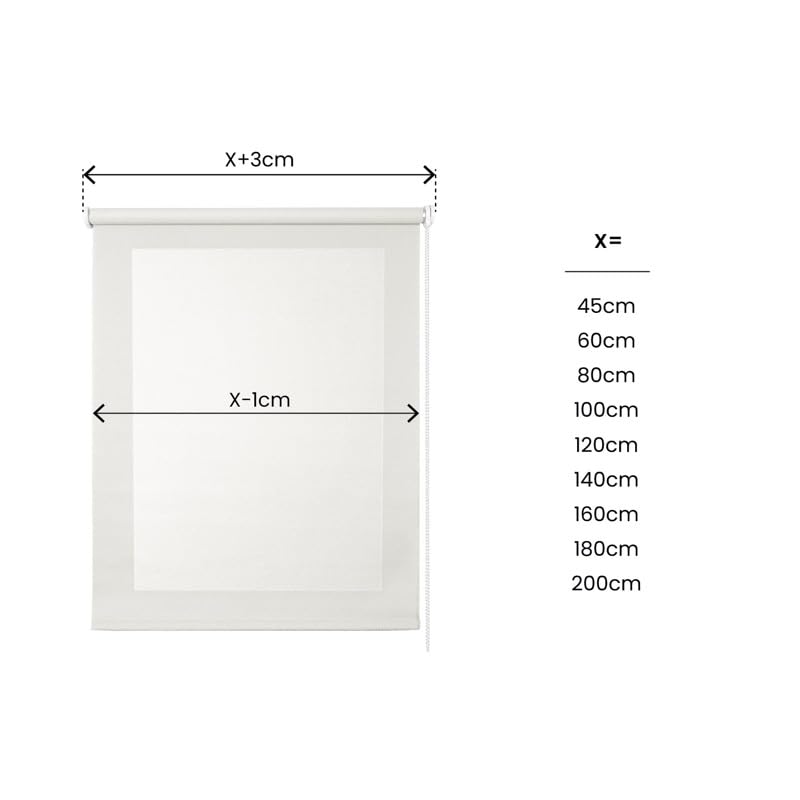 STOR PLANET | Tenda a rullo Screen per Interni, Tenda Termica Isolante Cucina, Soggiorno, Studio... Tende Finestre di Grandi (fino a 200 cm) e Porte (fino a 250 cm altezza) | Bianco, 100x250cm