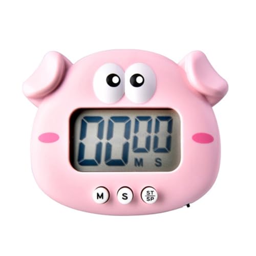 ERINGOGO Temporizador de Cocina Electrónico en Plástico Diseño de Cerdito Rosa Temporizador de Cuenta Regresiva Compacto y Ligero para Hornear Barbacoa y Uso Doméstico