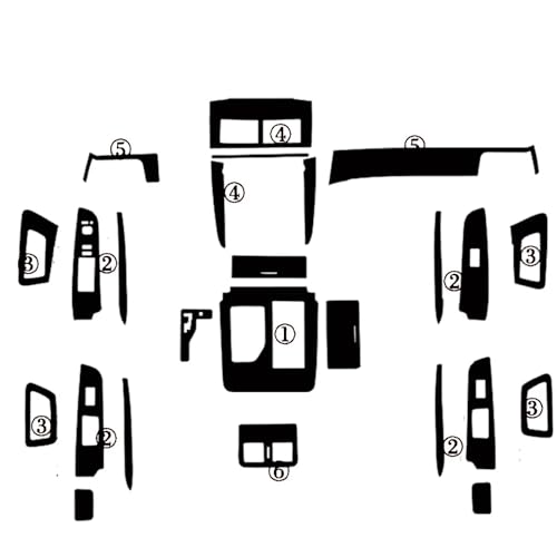 Autocollants poignée de porte Camry XV50 2012-2016, accessoires panneau central carbone noir