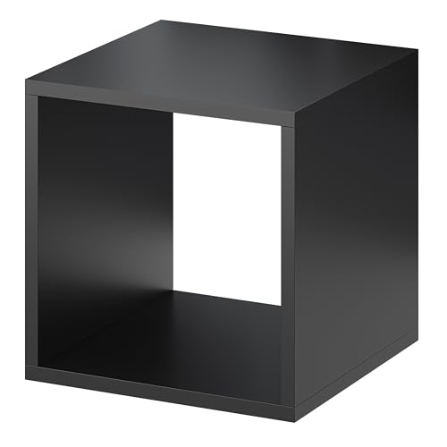 GoodHome Étagère Murale Cube Rigga Noir L. 30 cm
