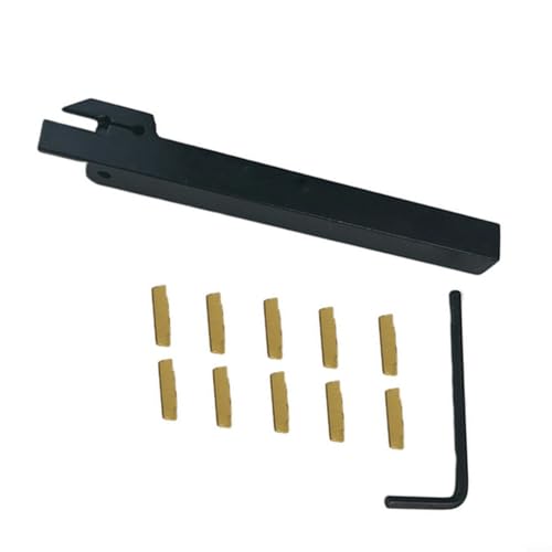 Fauhapyway MGEHR1212 2 Soporte de herramientas de ranurado de corte de torno 10 insertos de carburo MGMN200, ancho de ranura de 2 mm