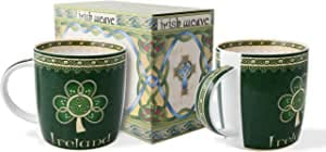 Miniatura 4 de Royal Tara Juego de 1 organizador de té con emblemas irlandeses de 0.71 oz, juego de té de lata y 1 taza de té de Irlanda, juego de 2 tazas New Bone