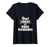 Photo Gallery donna funny wake board lover real men go wake boarding maglietta con collo a v Photo Gallery donna funny wake board lover real men go wake boarding maglietta con collo a v