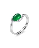 Sterling Silver Adjustable Moonstone Rings for Women - Hypoallergenic Opal Mood Ring Jewellery, Anxiety Relief Romantic Gift for Her
