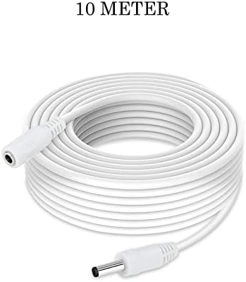 CASPERi 3M/5M/10M CCTV 2.1 x 5.5mm White DC 12V Power Extension Cable Male to Female, Power Supply Adapter Extender Cord for CCTV Security Cameras, DVRs, LED Strips, Routers (10 Meter White)