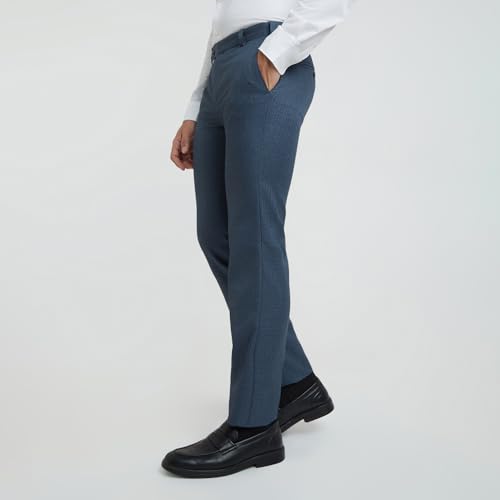 Image of Raymond Men's Slim Fit Mid Rise Polyester Blend Flat Front Formal Trouser