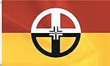 ANCONINE Native American Indian Healing flag 3x5FT, Healing Flags with 2 Brass Grommets,Sturdy Double Stitched and Premium Polyester.