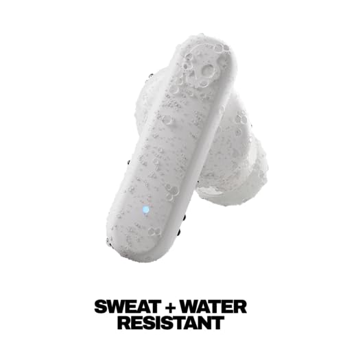 Image of Skullcandy Smokin' Buds Wireless Earbuds, Bluetooth Headphones, Noise Isolating Fit, Up to 20 Hours Battery, IPX4 Sweat and Water Resistant, Microphone for iPhone Android - Bone