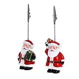 Toyvian Clips para Fotos Navideños de Resina 2 Unidades Soporte para Tarjetas y Sujetapapeles Decorativos de Navidad Adecuado para Notas Menús y Decoración Festiva