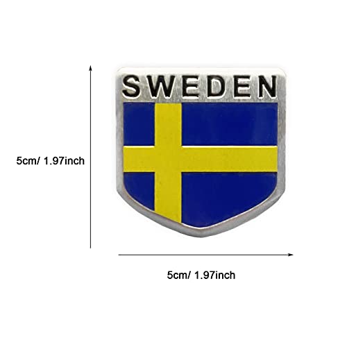 Image of 1Pc Swedish Flag Car Stickers Sweden Flags Aluminium Car Decals Logo 1.97inch Auto Body Emblem Badge Decal Bumper Stickers for Cars Truck for SAAB