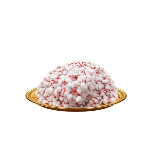 Premium Colored Tip Cotton Wicks for Diya | 100% Pure Cotton Round Pooja Batti Set | Long-Lasting Red Tip Decorative Jyot for Festivals, Diwali & Daily Puja | (White & Red) (60 Pieces)-image-38