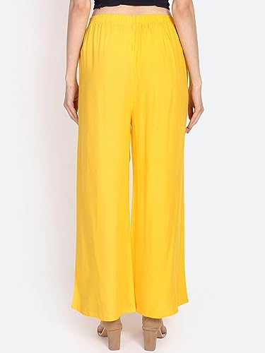 Image of Fancy Star Women Super-Combed Cotton and Rayon Solid Full Length Regular Palazzo