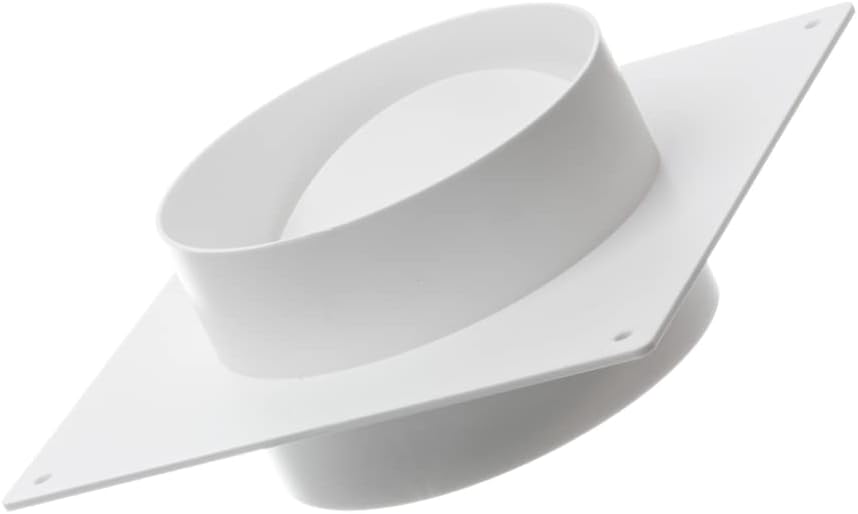 Ø 5 inch Plastic Straight Pipe Flange for for Heating Cooling Ventilation System - White Duct Connector Flange