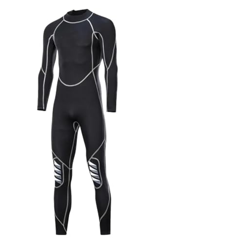 YYLUOYANG Trajes De Neopreno Traje de Buceo de 1,5 mm y 3 mm, de una Pieza, con Cremallera, Grueso y cálido, Ideal for Kayak y Surf. Neopreno Hombre(3MM-MF303-BK,4X-Large)