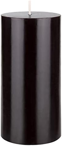 Mega Candles 1 pc Unscented Black Round Pillar Candle, Hand Poured Premium Wax Candles 3 Inch x 6 Inch, Home Décor, Wedding Receptions, Baby Showers, Birthdays, Celebrations, Party Favors & More