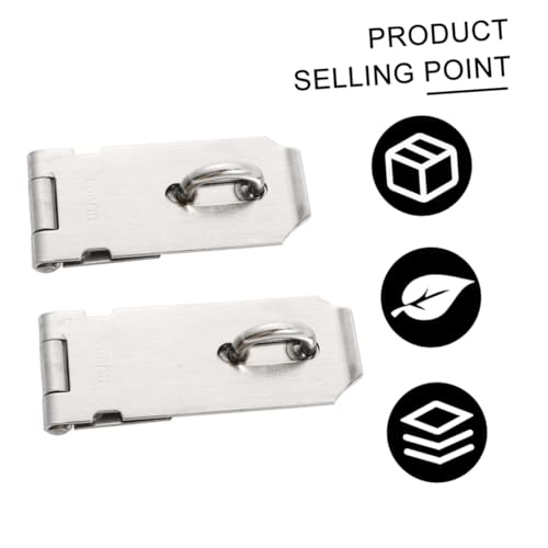 Image of DOITOOL 3pcs Stainless Steel Padlock Latch Door Clasp Hasps Safety Locks Easy Fixing