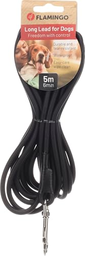Flamingo Dog Training and tracking leash Caspar Black 5m 6mm, 5 meters - Image 2