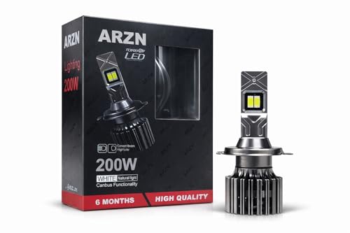 Image of ARZN H4 LED Headlight Bulb 200W - Super Bright 18000LM CANBUS Ready Universal Fit for Car Motorcycle Bike